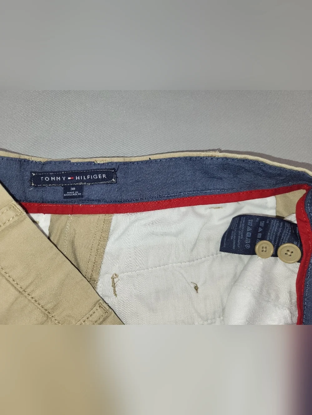 Tommy Hilfiger Mens Khaki Shorts Size 38 100% Cotton